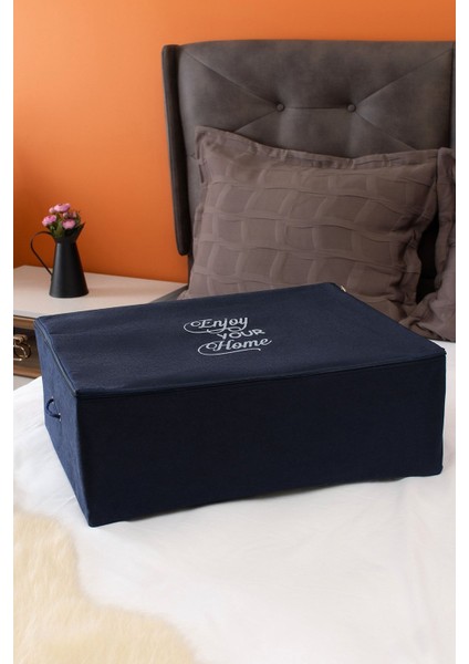 Büyük Boy Baza Altı Hurç, Nefes Alabilen Kumaş, Lacivert, 62x46x22 cm