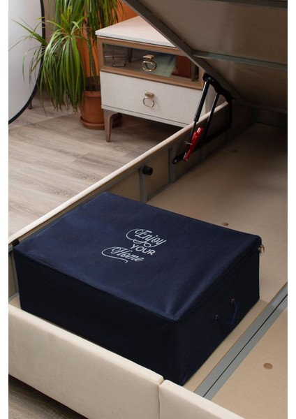 Büyük Boy Baza Altı Hurç, Nefes Alabilen Kumaş, Lacivert, 62x46x22 cm fiyatları