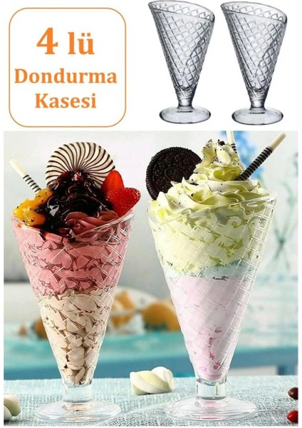 4 Adet Cornetto Dondurma Kasesi - Sunum Kasesi Tabağı 210 Cl. Dondurmalık