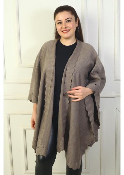 Kadın Lazer Kesim Büyük Beden Akrilik Panço fiyatları