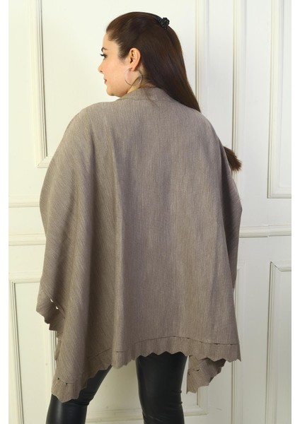 Kadın Lazer Kesim Büyük Beden Akrilik Panço fırsatları