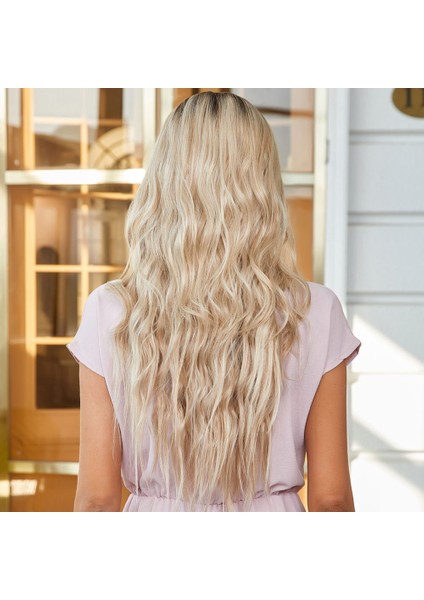 Kumral Ombre- Balköpüğü Platin Röfleli Orta Boy Tül Peruk fiyatları