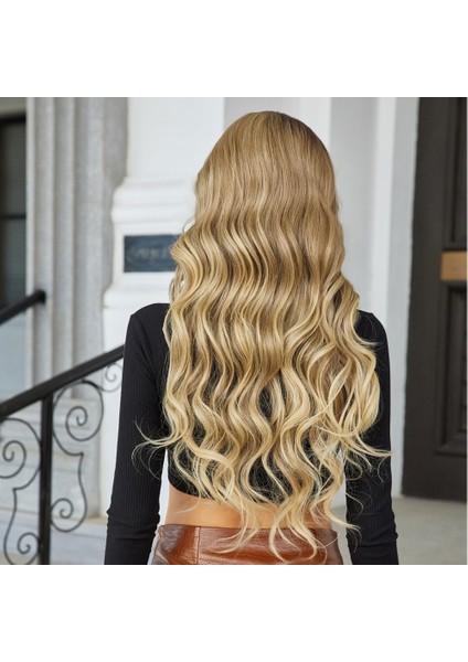 Kahverengi Ombre- Kumral Balköpüğü Röfleli Uzun Tül Peruk indirimleri