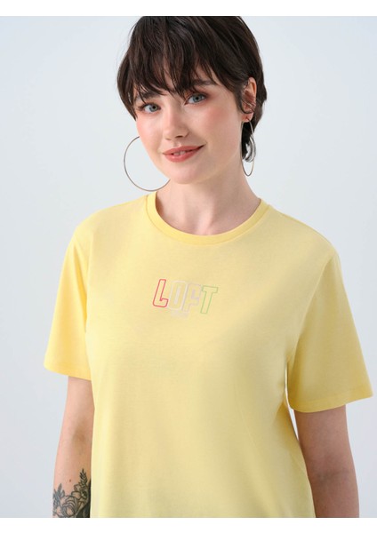 Regular Fit Sarı Kadın T-Shirt LF2038993