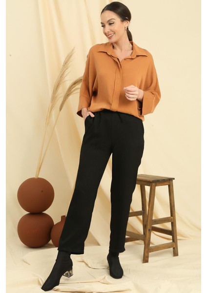 Beli Bağcıklı Cepli Yün Efektli Pantolon fiyatları