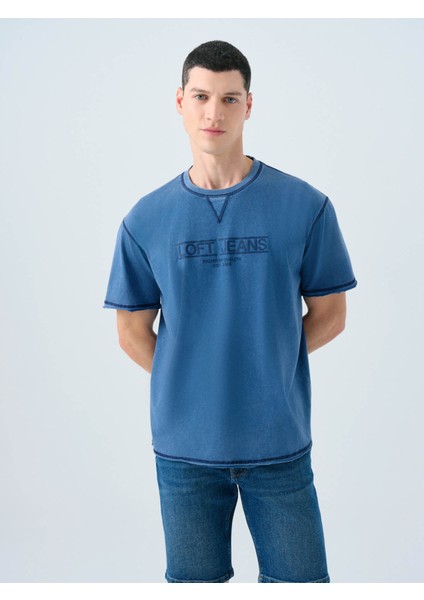 Loose Fit Lacivert Erkek T-Shirt LF2038697
