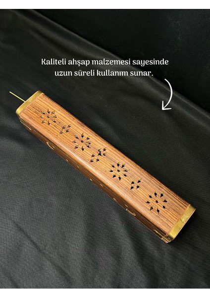Tütsülük Tabutluk Kutusu Çiçek Detay Ahşap Çubuk Tütsü Kabı Ithal Ceviz Ağacından Buhurdanlık fırsatları