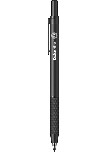 Twist Mekanik Kurşun Kalem 2.0mm Gizlenebilir Uçlu Mat Siyah