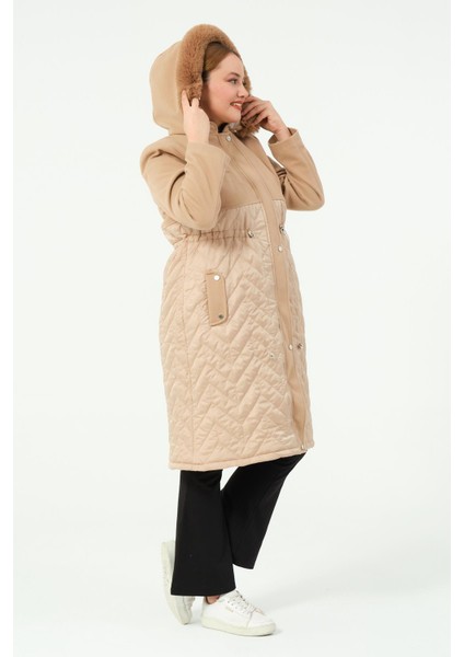 Ferya Kadın Spor Kapitone Kombinli Kaşe Kaban modelleri