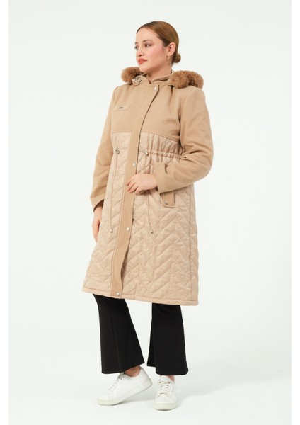 Ferya Kadın Spor Kapitone Kombinli Kaşe Kaban fırsatları