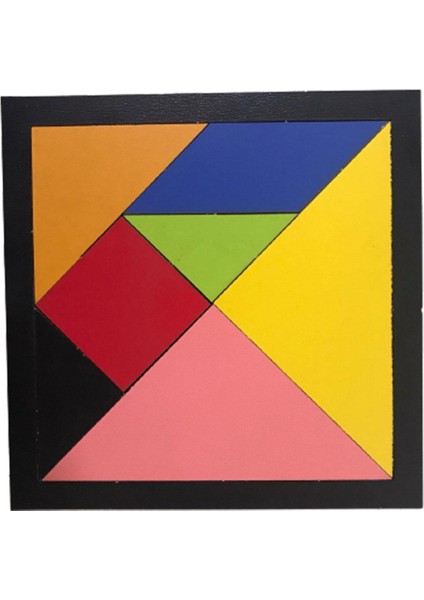 Luxurytek Çatı - Ahşap Tangram Zeka Gelişim Eğitici Oyuncak Orta Boy 14X14 cm -1 Adet