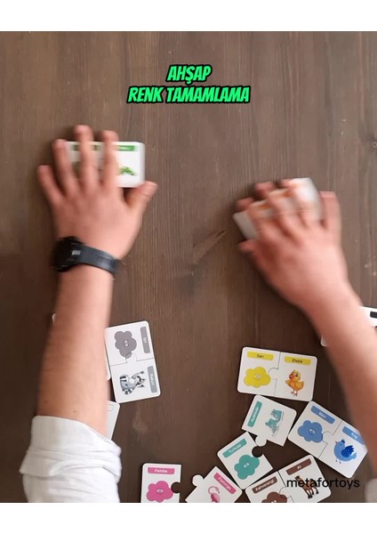 Parça Ahşap Renk Tamamlama Kartları1 Adet