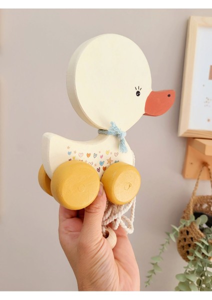 Ördek Ahşap Oyuncak Ip Çekmeli Bebek Oyuncak Çocuk Oyuncak Eğlenceli Oyuncak 1 Adet
