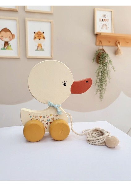 Ördek Ahşap Oyuncak Ip Çekmeli Bebek Oyuncak Çocuk Oyuncak Eğlenceli Oyuncak 1 Adet