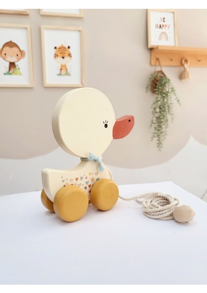 Ördek Ahşap Oyuncak Ip Çekmeli Bebek Oyuncak Çocuk Oyuncak Eğlenceli Oyuncak 1 Adet