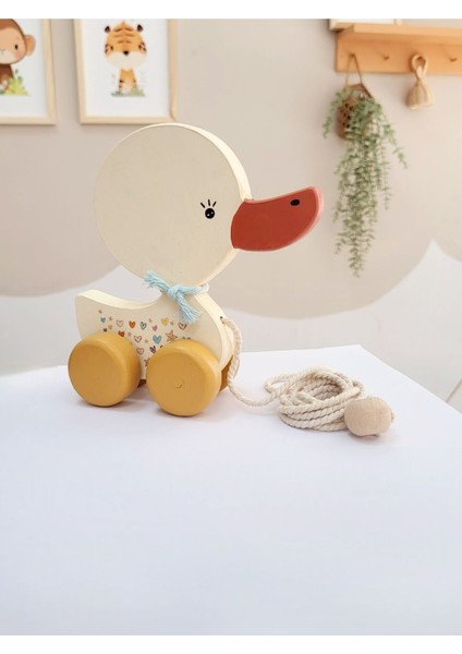 Ördek Ahşap Oyuncak Ip Çekmeli Bebek Oyuncak Çocuk Oyuncak Eğlenceli Oyuncak 1 Adet