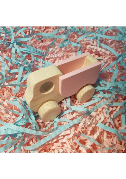 el Yapımı Ahşap Oyuncak Tekerlekli Kamyon Çevre Dostu, Eğitici,doğal Ahşap, Montessori,+3 Yaş Hediye1 Adet