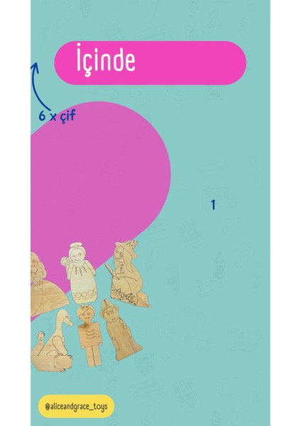 alice And Grace Imaginory Ahşap Boyama Seti - Masal1 Adet