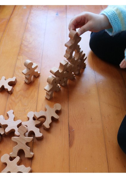 montessori Denge Oyuncağı, Insan Denge Seti, Eğitici Ahşap Oyuncak1 Adet