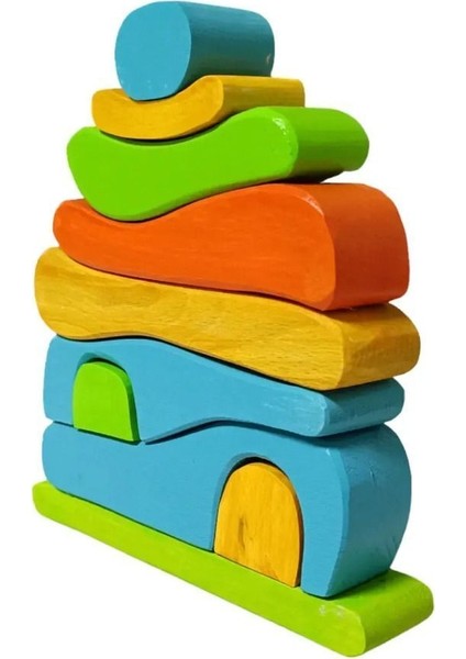 waldorf Ahşap Oyuncak Puzzle Ev Blok1 Adet