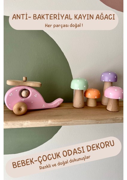doğal Organik Ahşap Montessori Oyuncak Helikopter Bebek Çocuk Odası Dekor Hediye Fotoğraf Çekim1 Adet fırsatları
