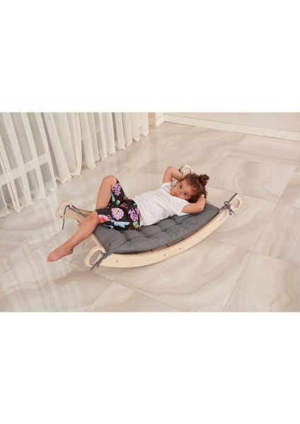Luxuryahşap Montessori Ark | Yastıklı Çocuk Denge Spor Arkı | Eğitici Montessori Oyun Seti1 Adet