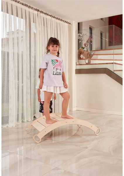 Luxuryahşap Montessori Ark | Yastıklı Çocuk Denge Spor Arkı | Eğitici Montessori Oyun Seti1 Adet fırsatları