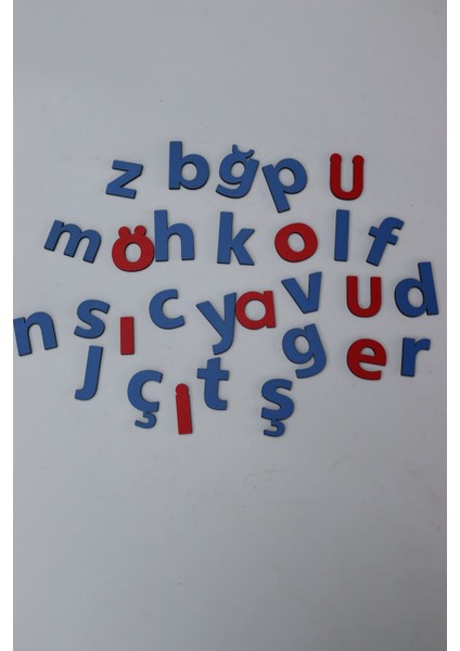 montessori Alfabe Öğrenimini Eğlenceli Hale Getirin: Mavi-Kırmızı Ahşap Küçük Alfabe Seti1 Adet