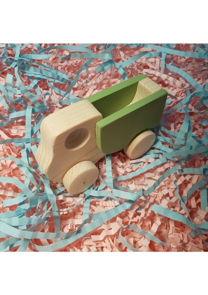 el Yapımı Ahşap Oyuncak Tekerlekli Kamyon Çevre Dostu, Eğitici,doğal Ahşap, Montessori,+3 Yaş Hediye1 Adet