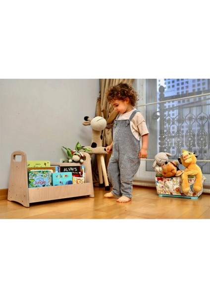 pikler Montessori Kitaplık Orta Boy Çocuk Odası Için Ayaklı Kitaplık1 Adet