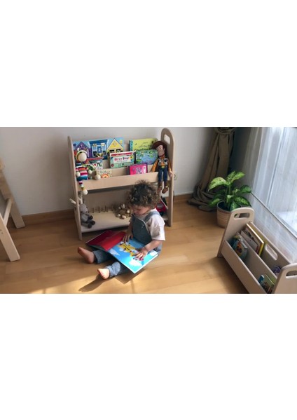 pikler Montessori Kitaplık Orta Boy Çocuk Odası Için Ayaklı Kitaplık1 Adet