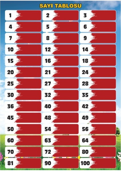 çarpım Tablosu ( 100 Parça, Ahşap, Çarpma, Matematik, Ilkokul, Oyuncak )1 Adet