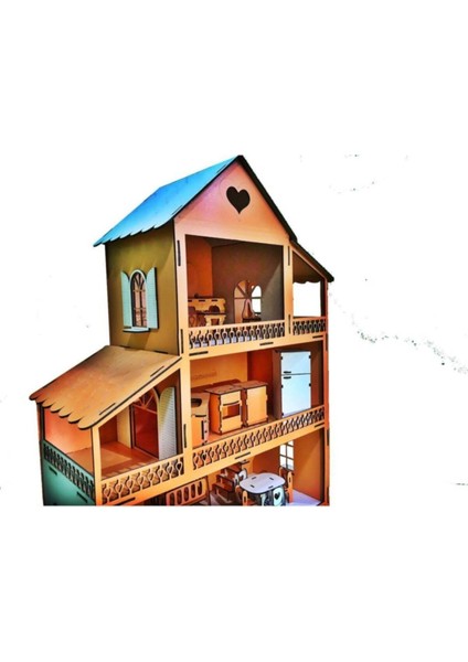 Luxuryahşap Barbi Bebek Oyun Evi Turumcu 80CM Çocuk Oyuncak1 Adet