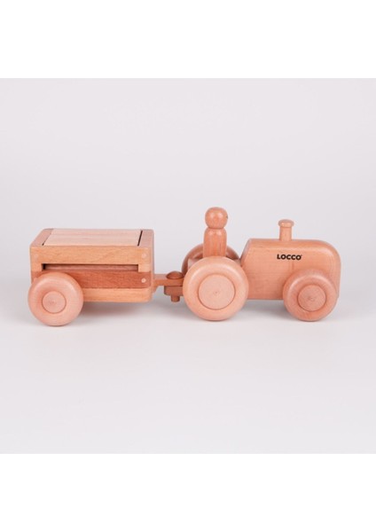 ahşap Retro Traktör Naturel1 Adet