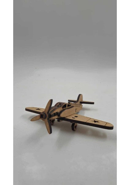 100 Adet Ahşap 3D Üç Boyulu Boyanabilir Alman Savaş Uçağı Maketi Eğitici Oyuncak (15 cm x 15 Cm)1 Adet