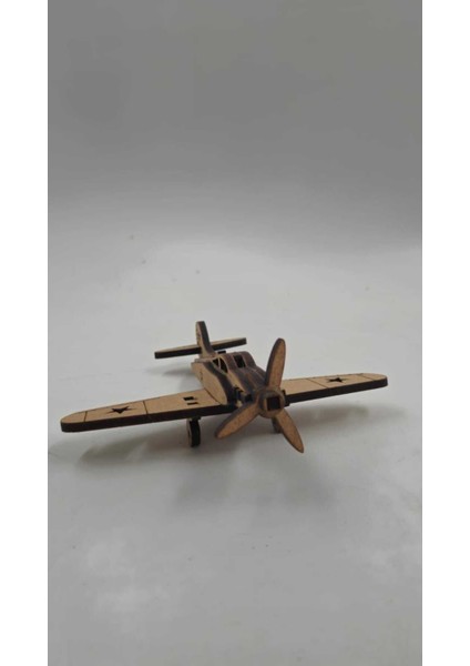 100 Adet Ahşap 3D Üç Boyulu Boyanabilir Alman Savaş Uçağı Maketi Eğitici Oyuncak (15 cm x 15 Cm)1 Adet