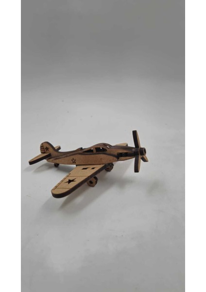 100 Adet Ahşap 3D Üç Boyulu Boyanabilir Alman Savaş Uçağı Maketi Eğitici Oyuncak (15 cm x 15 Cm)1 Adet