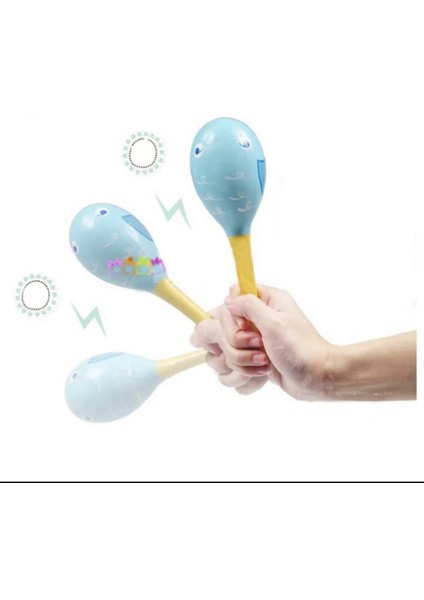 eğitici Ahşap Marakas Renkli Marakas 20 Cm1 Adet