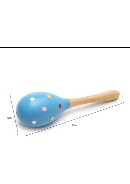 eğitici Ahşap Marakas Renkli Marakas 20 Cm1 Adet