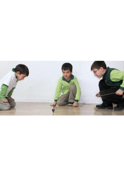 nostaljik Ahşap Oyuncak Topaç 5'li Demet1 Adet