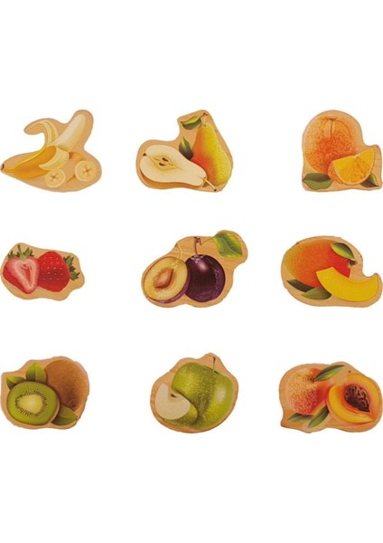 Luxuryahşap Puzzle Meyve Seti Eğtiici Zeka Geliştiren Montessori Meteryal Ingilizce Türkçe1 Adet