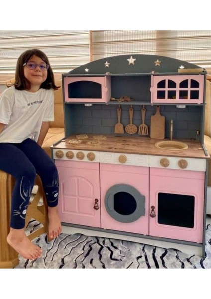 pembe Antrasit Ahşap Mutfak 1 Ledli1 Adet