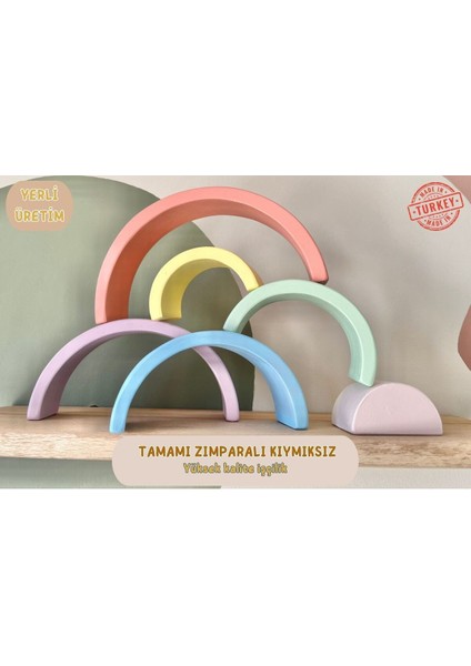 doğal Organik Ahşap Oyuncak Waldorf Gökkuşağı Set 6lı Bebek Odası Hediyelik Dekor1 Adet fırsatları