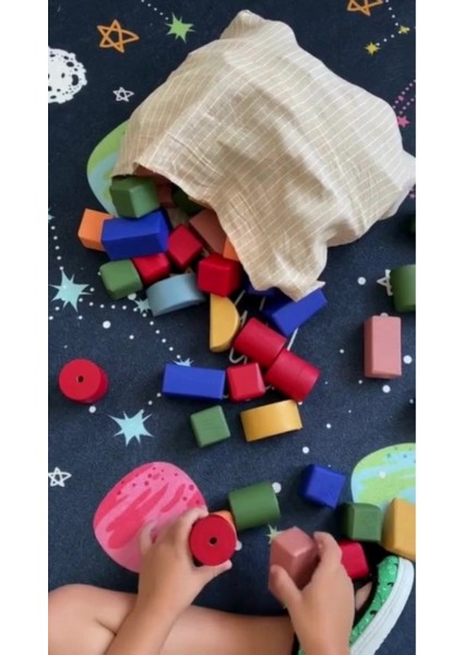 montessori Eğitici Oyuncak, Ahşap Küpler Eğitici Açık Uçlu Oyuncak - El Yapımı1 Adet