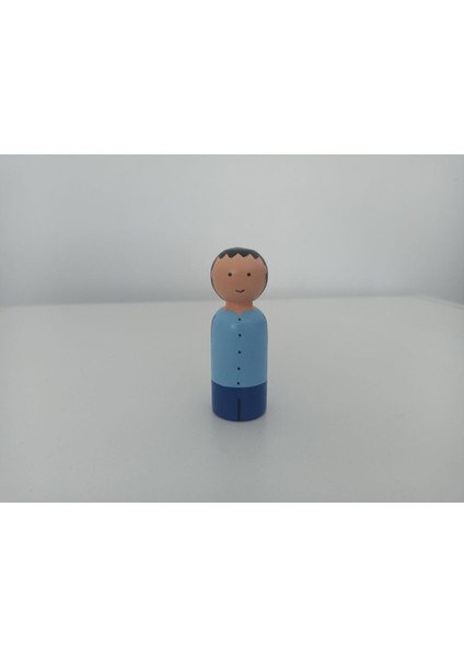ahşap Boyalı Peg Bebekler- Eğlenceli Renkli Pegdoll1 Adet