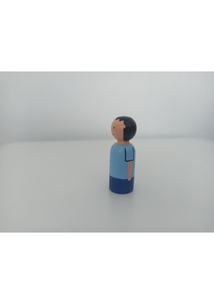 ahşap Boyalı Peg Bebekler- Eğlenceli Renkli Pegdoll1 Adet