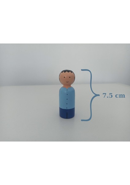 ahşap Boyalı Peg Bebekler- Eğlenceli Renkli Pegdoll1 Adet