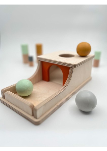 montessori Süreklilik Kutusu, Pastel Renkli Toplar, Eğitici Ahşap Oyuncak1 Adet