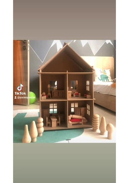 ahşap Oyun Evi Eşya Seti Evcilik Seti Oyun Evine Göre Sürpriz Hediyeli1 Adet
