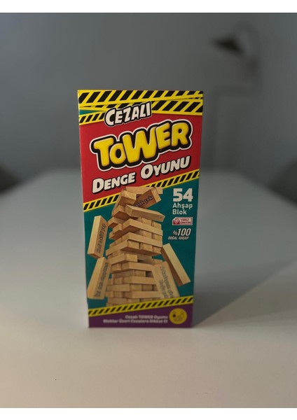 denge Oyunu Cezalı Jenga -Cezalı - Ahşap Büyük Boy 54 Parça1 Adet